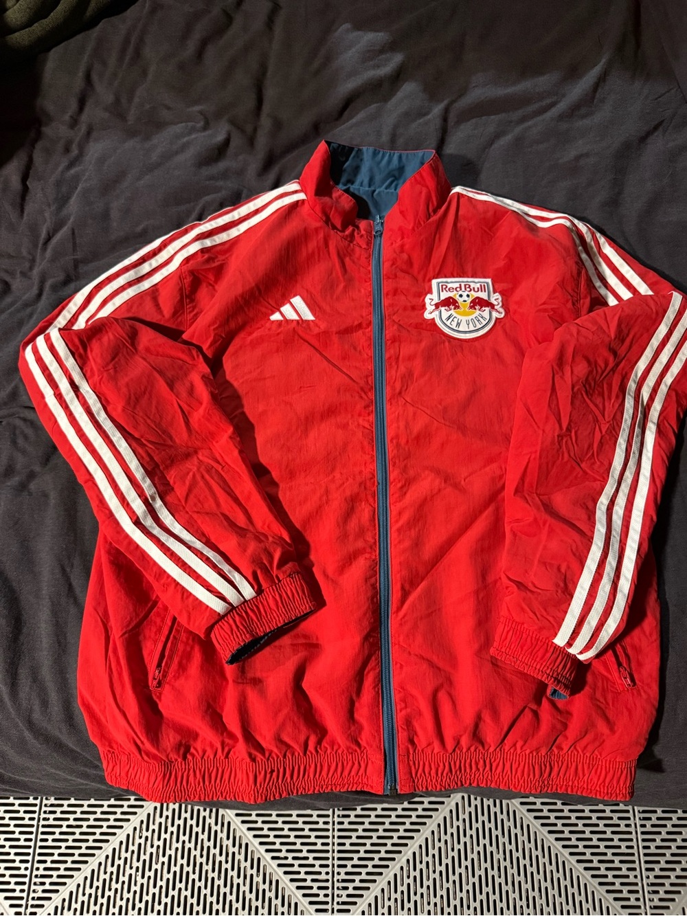 Adidas Men’s New York Red Bulls Red Anthem Reversible Jacket (2025)